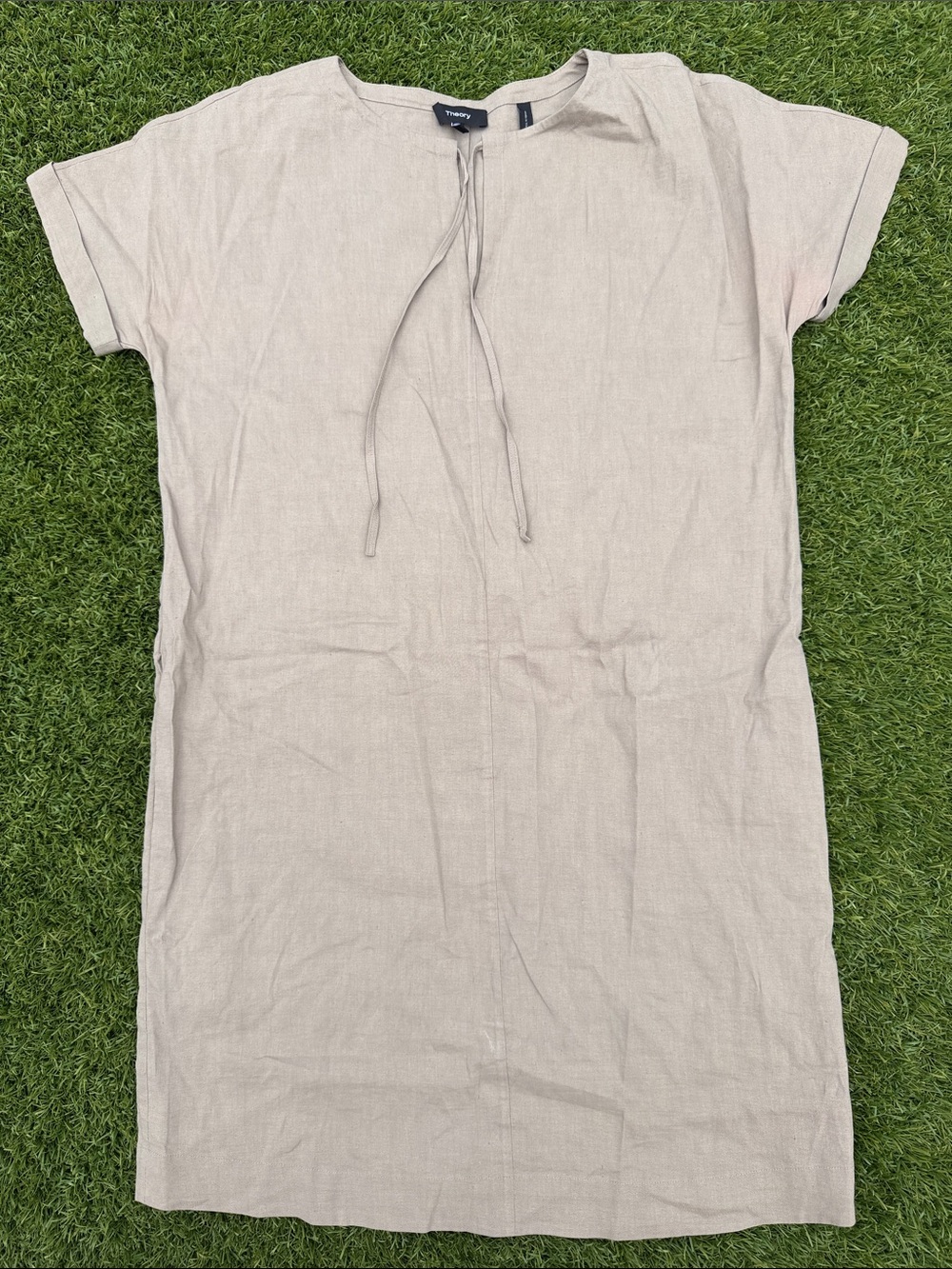 Theory Men's Short-Sleeve Tunic in Light Beige
